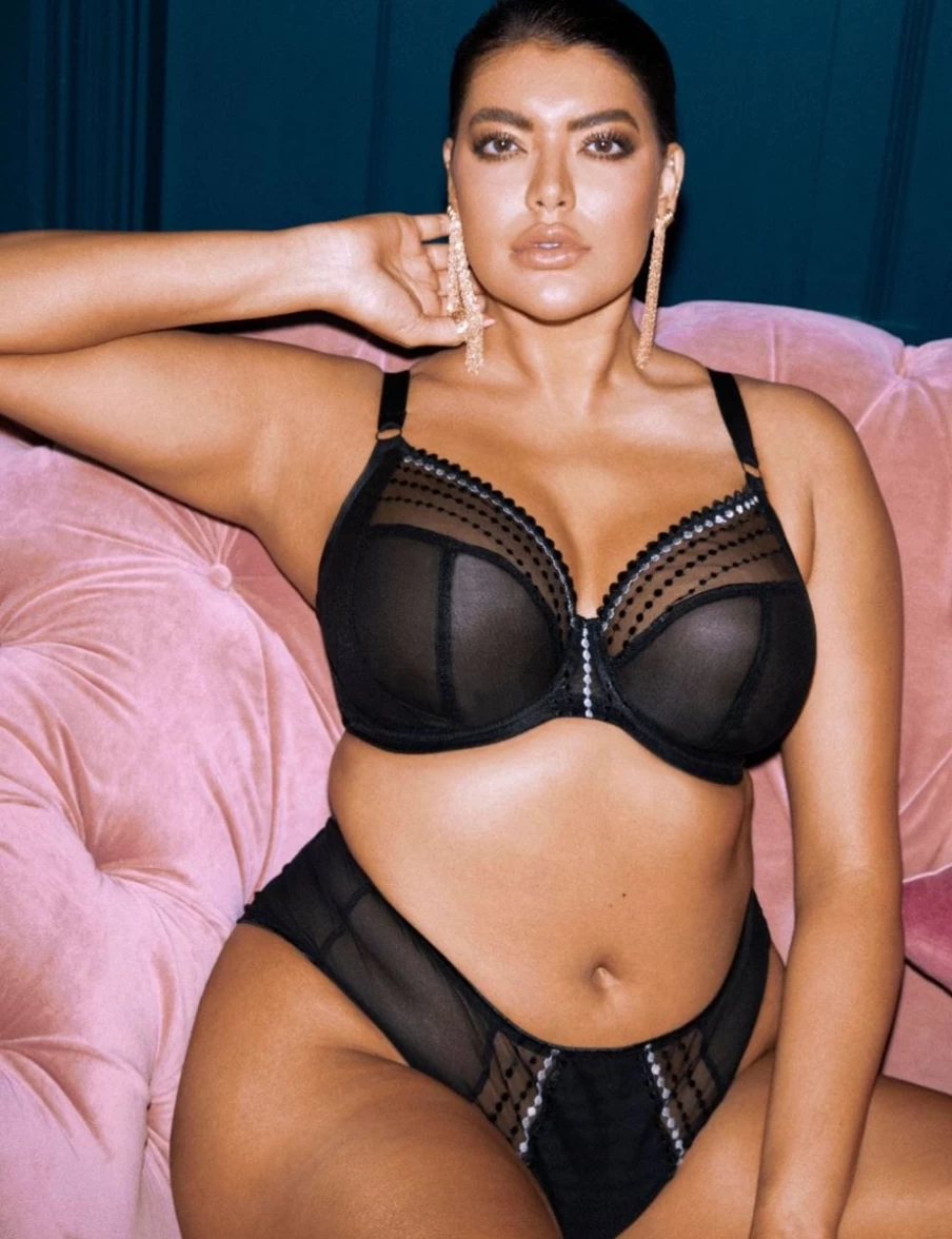 Elomi Matilda UW Plunge Bra in Black | Full Support Underwire Bra for Women