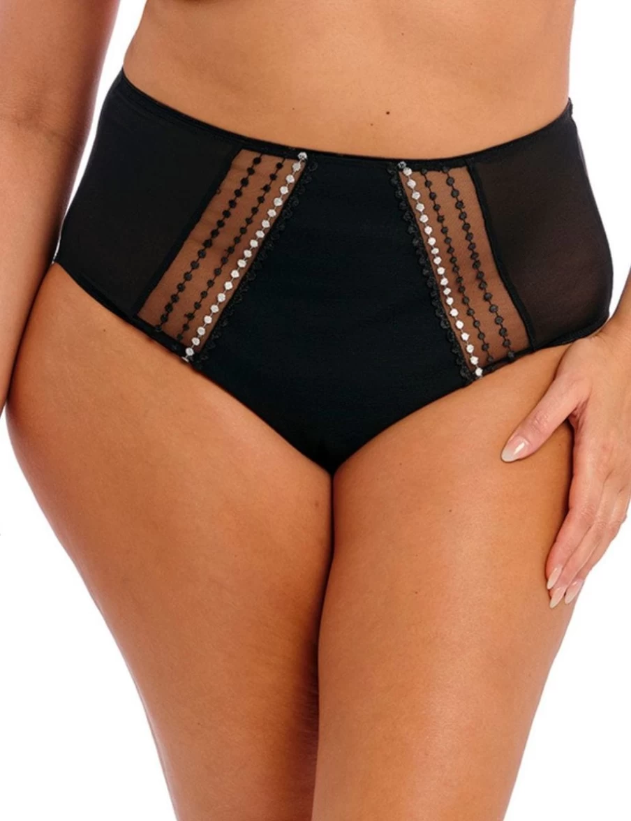 Elomi Matilda Full Brief Underwear for Women - High Waist Comfortable Cotton Panties in Black