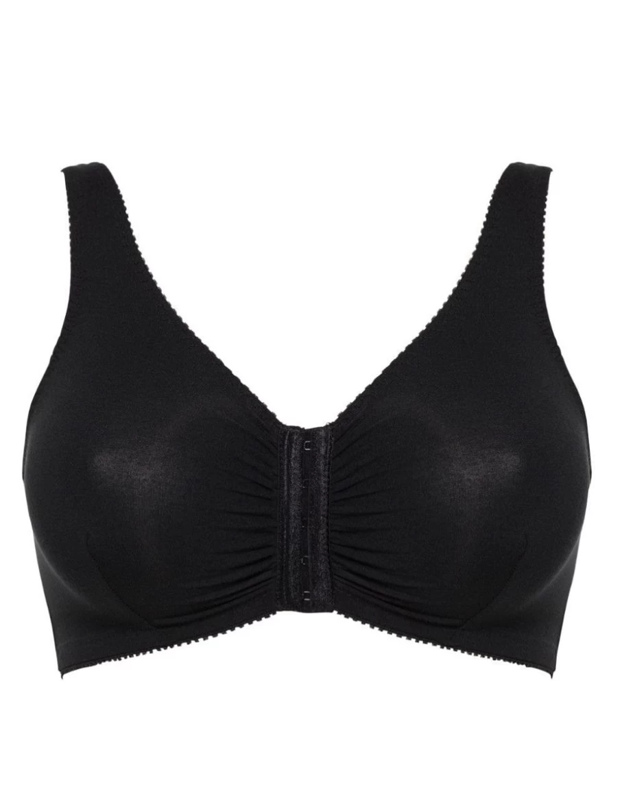 Ulla Front Clasp Wireless Bra - Comfortable Wirefree Support in Black