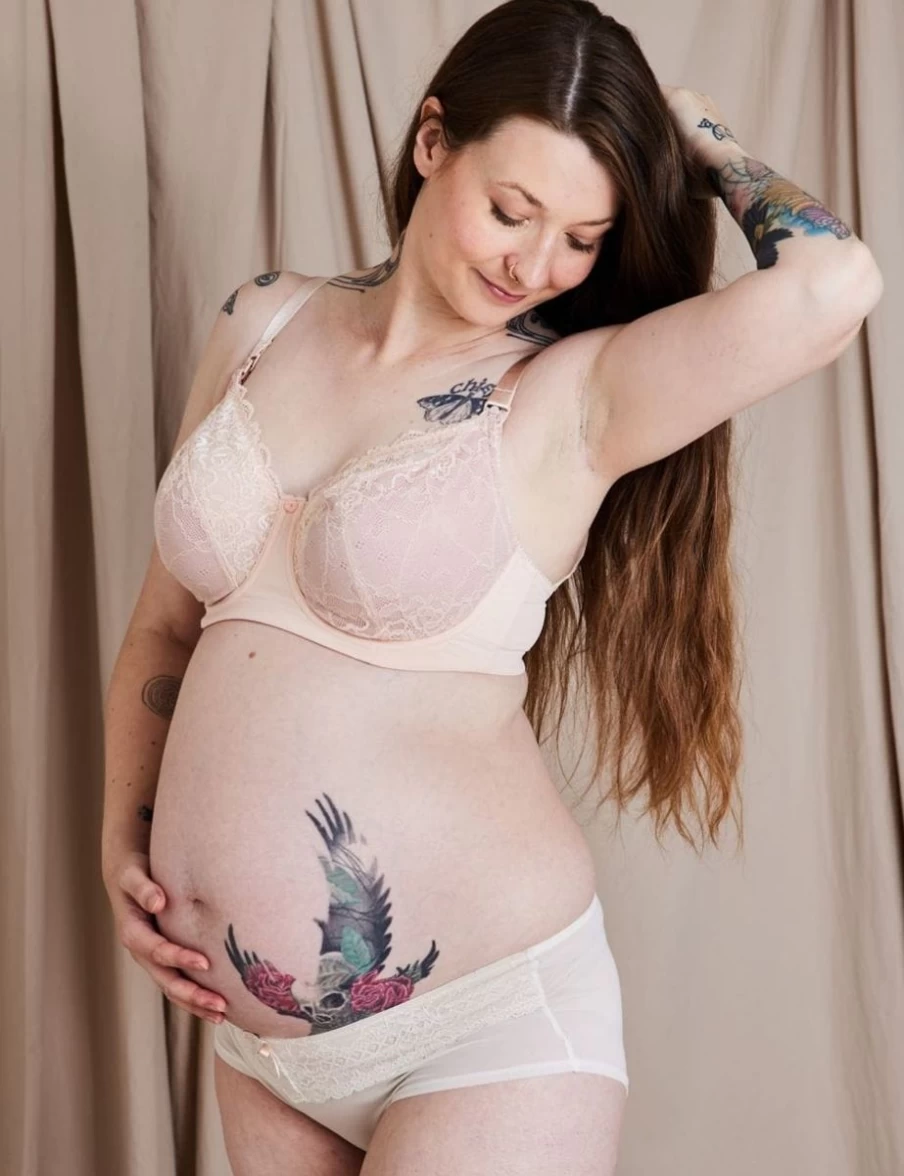 Hotmilk Temptation Full Cup Nursing Bra in Soft Powder Pink for Comfortable Maternity Wear