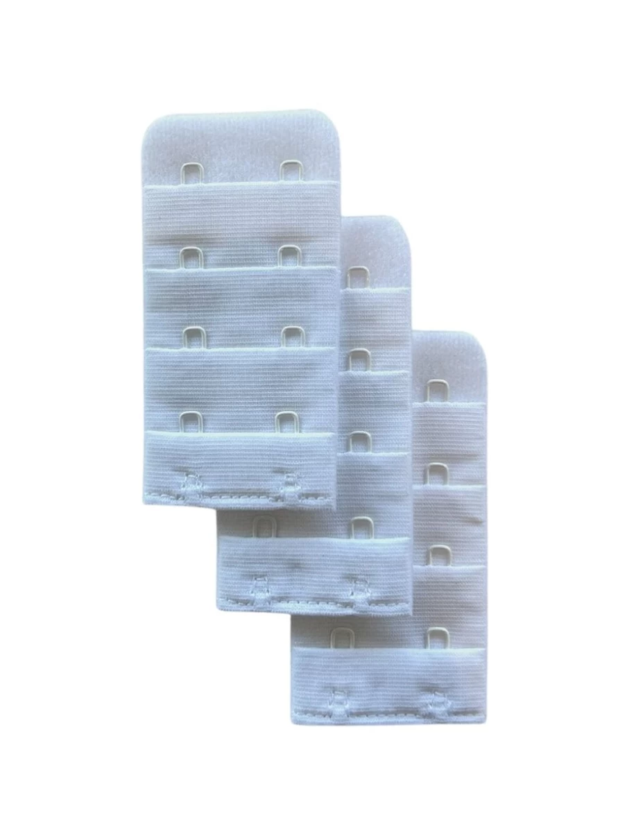 Braza White Bra Extenders - 2 Row Hook & Eye Closure for Comfort & Fit