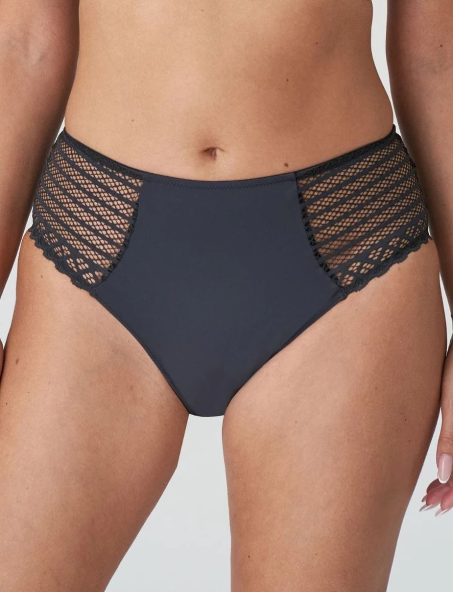 Prima Donna Twist High-Waisted Full Brief Underwear in Charcoal for Women
