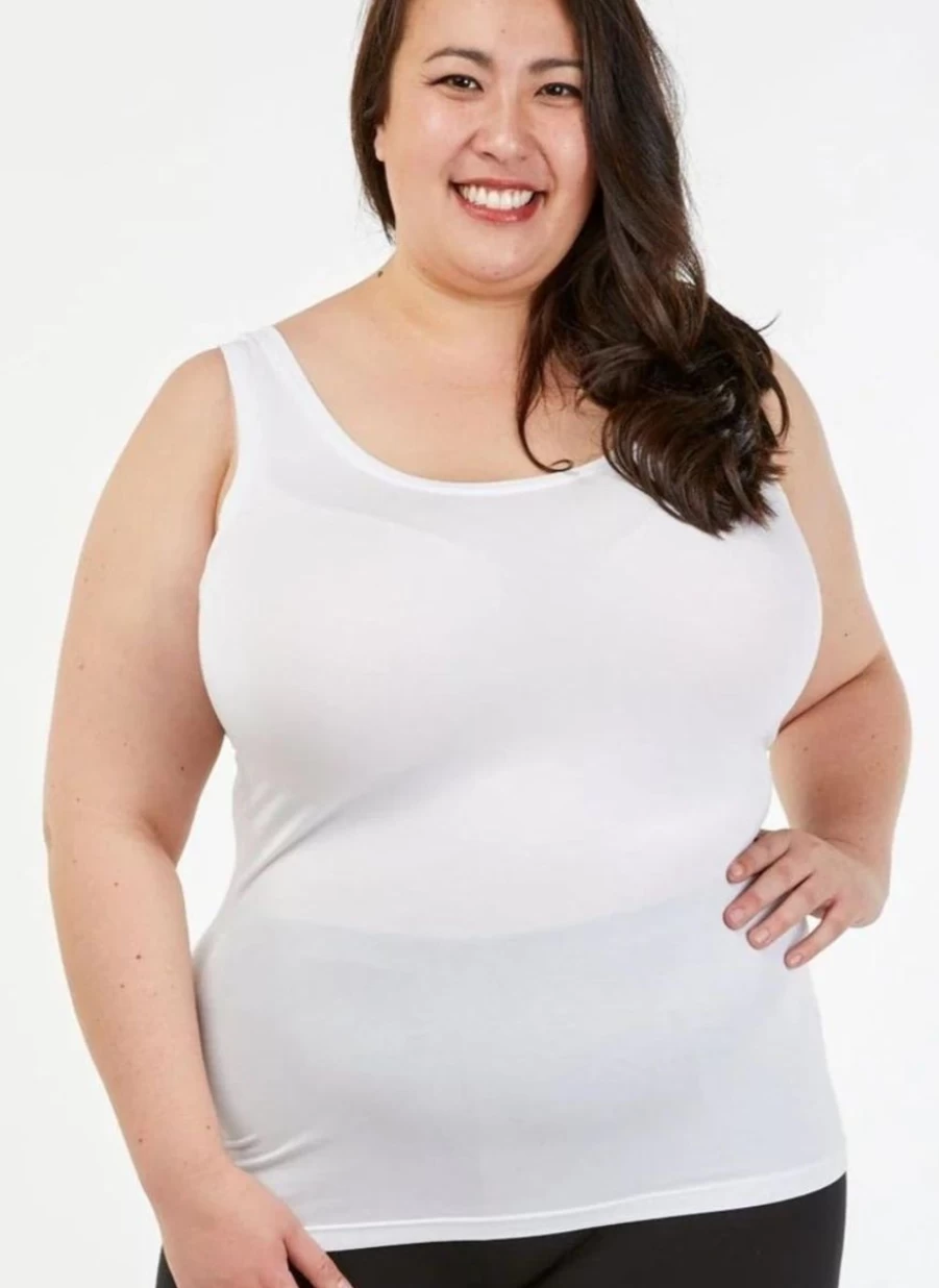 Tani Scoop Neck Tank Top for Women - Soft White Basic Camisole