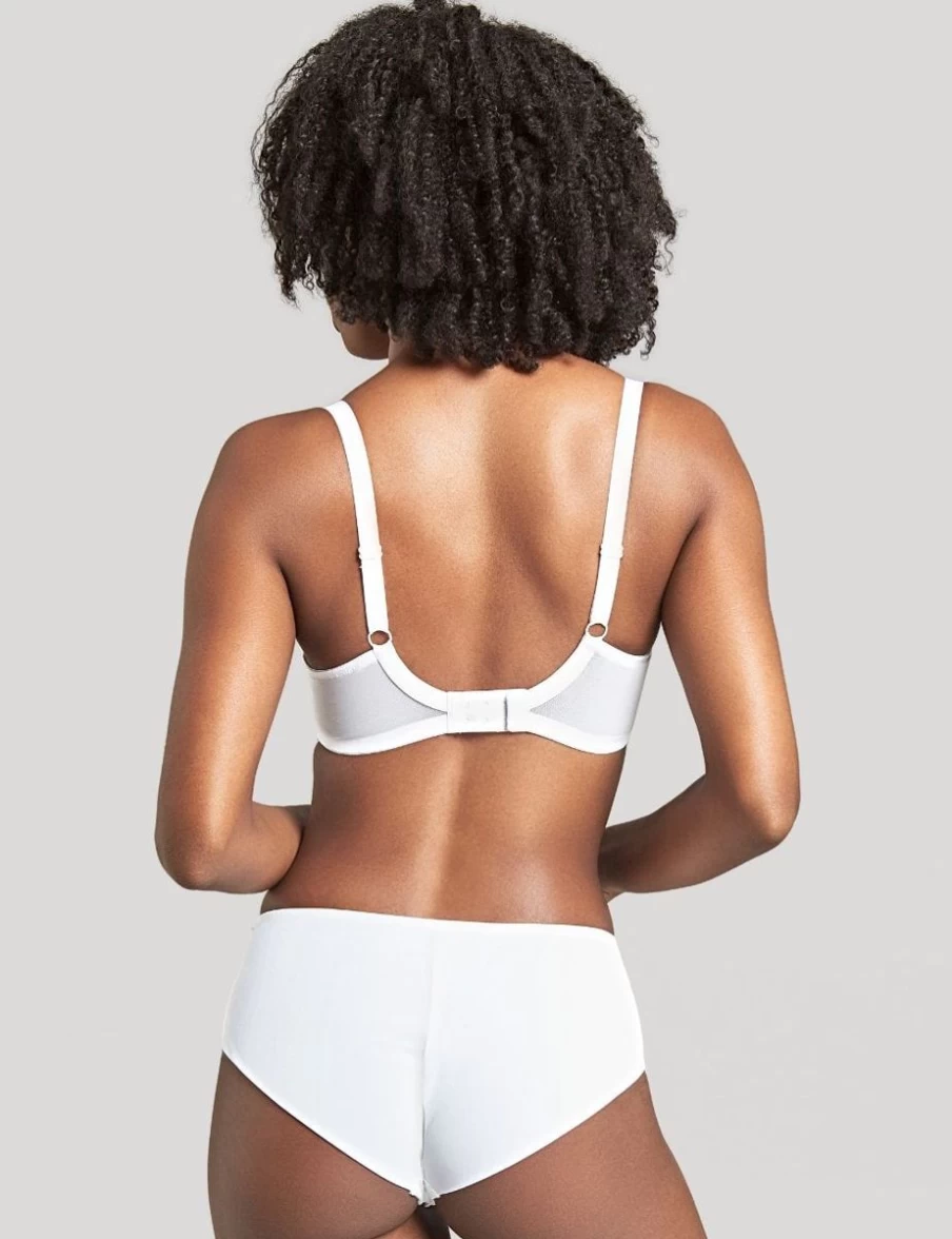 Panache Ana Plunge Bra - White Lace Underwire Bra for Women, Supportive T-Shirt Bra, Full Cup Fit