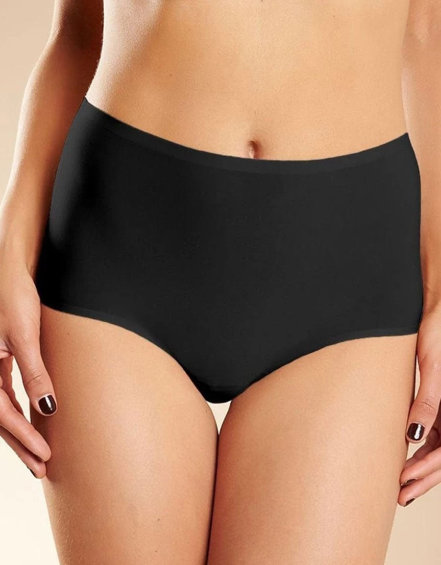 Chantelle High Waist Soft Stretch Briefs - One Size Comfortable Black Underwear