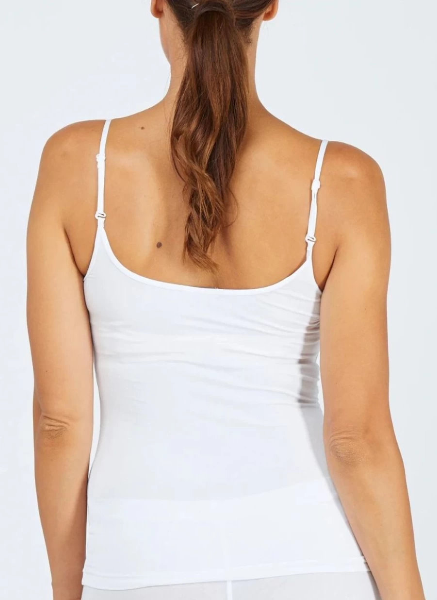 Tani Women's White String Singlet - Soft Comfortable Sleeveless Tank Top