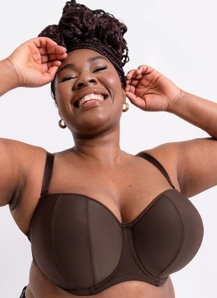 Curvy Kate Luxe Strapless Bra in Cocoa – Supportive Plus Size Underwire Bra