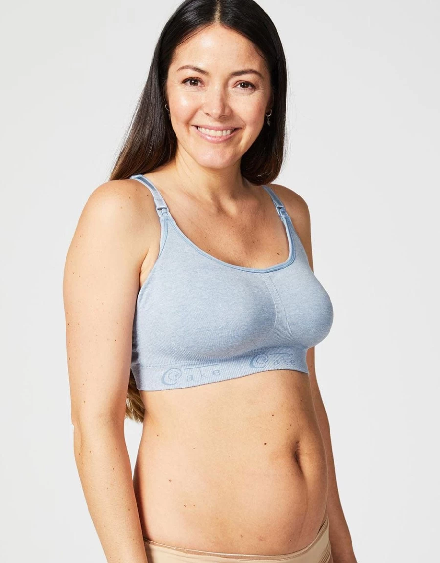Cake Lingerie Cotton Candy Nursing Bra in Heather Blue - Comfortable Maternity & Breastfeeding Bra
