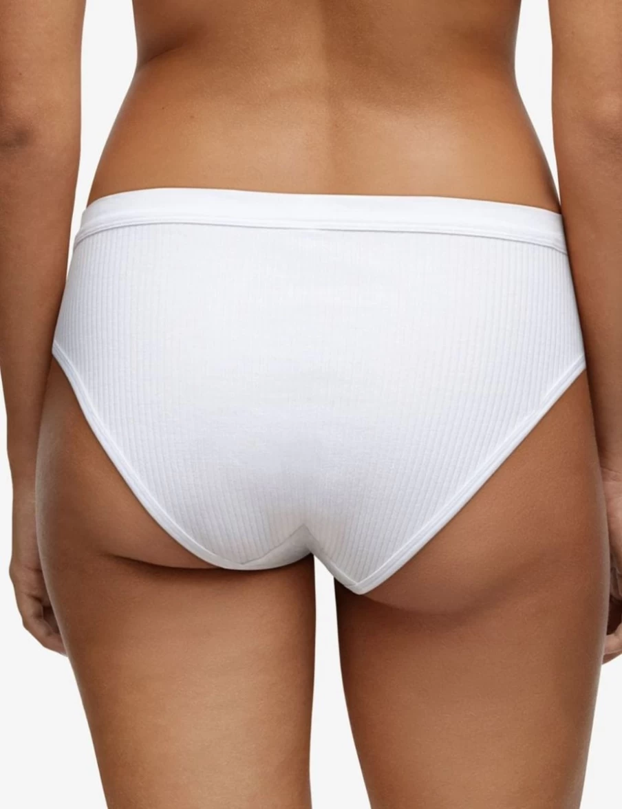 Chantelle Women's Comfort Cotton Hi-Cut Brief Underwear in White - Soft High-Waisted Panties