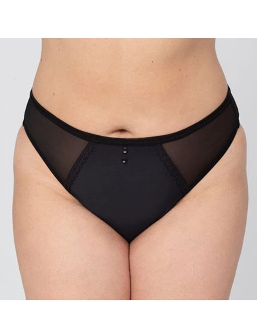 Ewa Michalak Czarny Mat Brief Black Lace Underwear - Comfortable Women's Panties