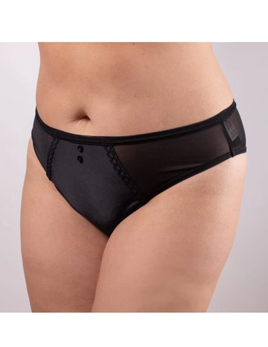 Ewa Michalak Czarny Mat Brief Black Lace Underwear - Comfortable Women's Panties
