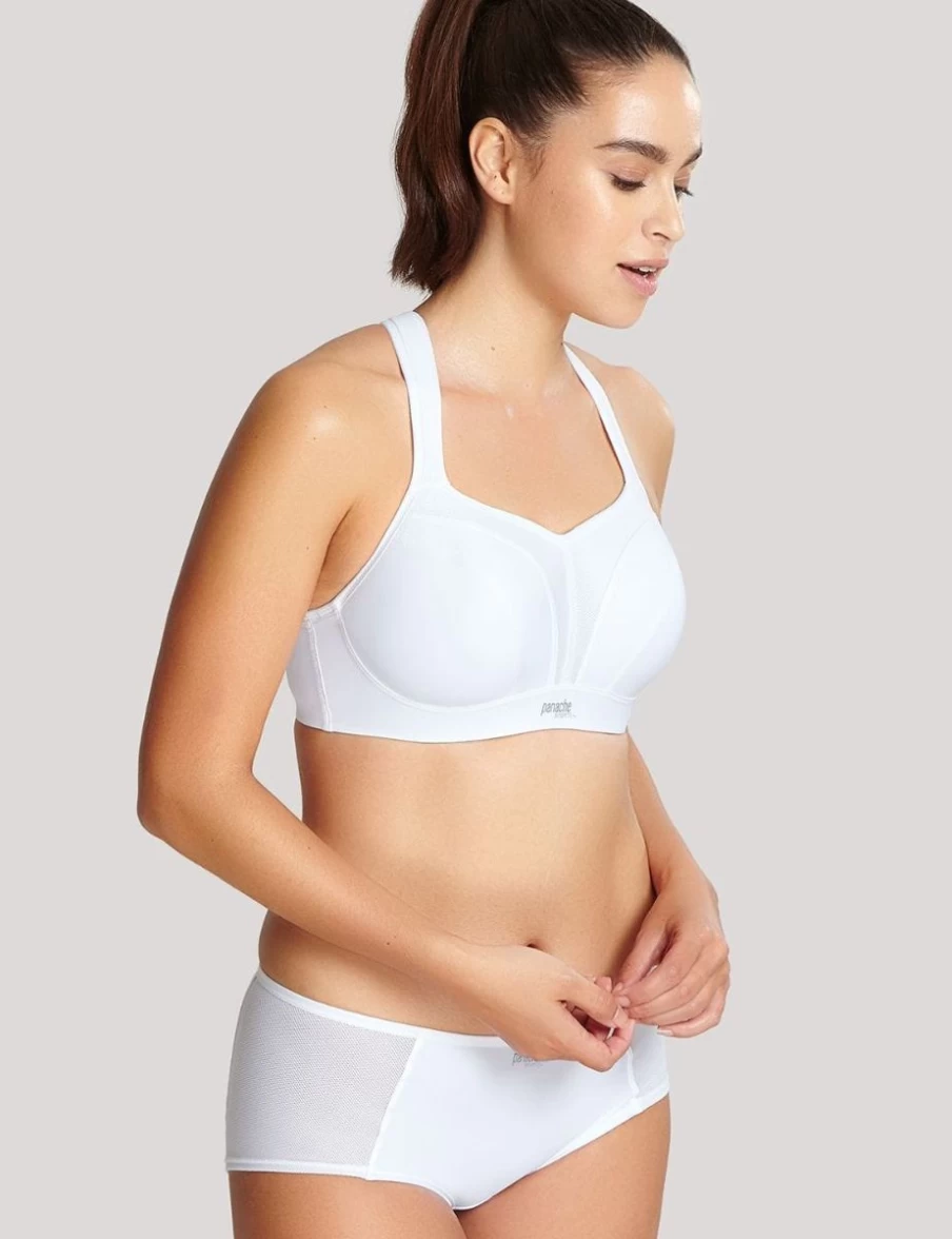 Panache Women's White Sports Bra - High Support Wire-Free Athletic Underwear