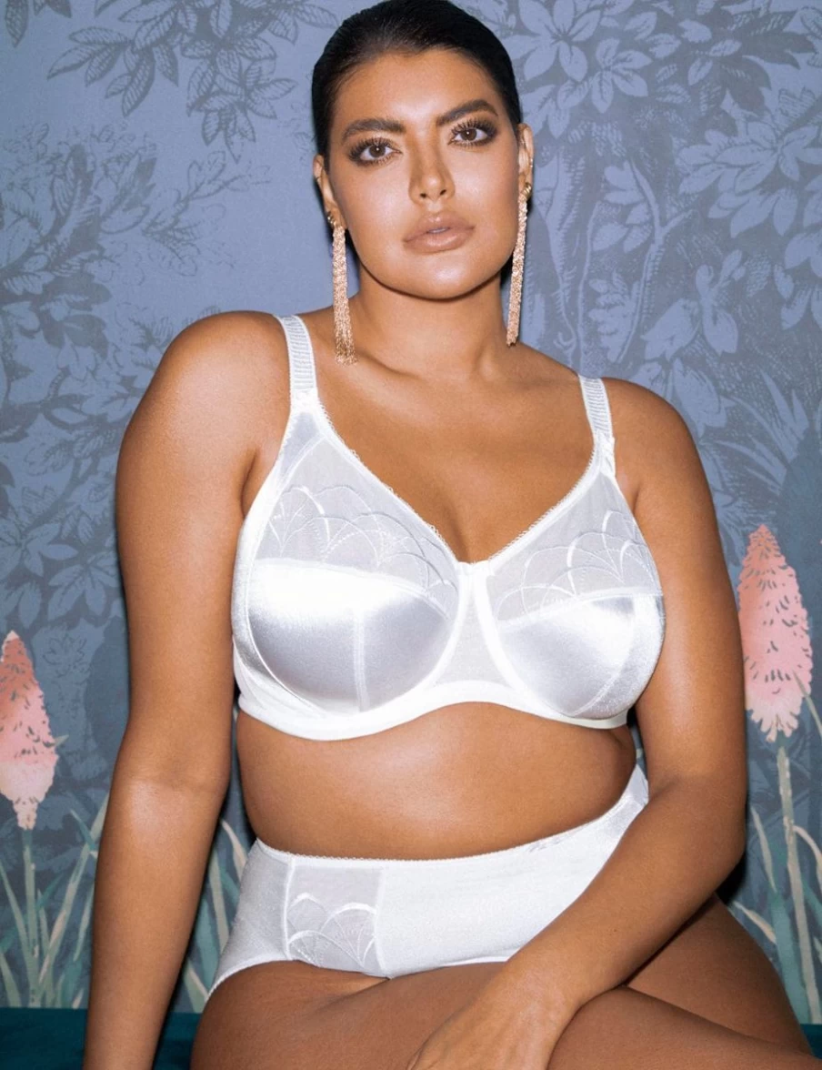 Elomi Cate Full Cup Bra in White | Supportive Plus Size Lingerie | Women's Comfort Underwear