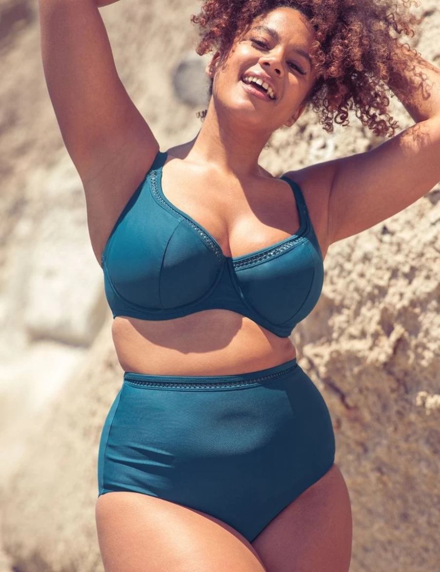 Curvy Kate First Class Balcony Bikini Top in Deep Teal - Supportive Swimwear for Women