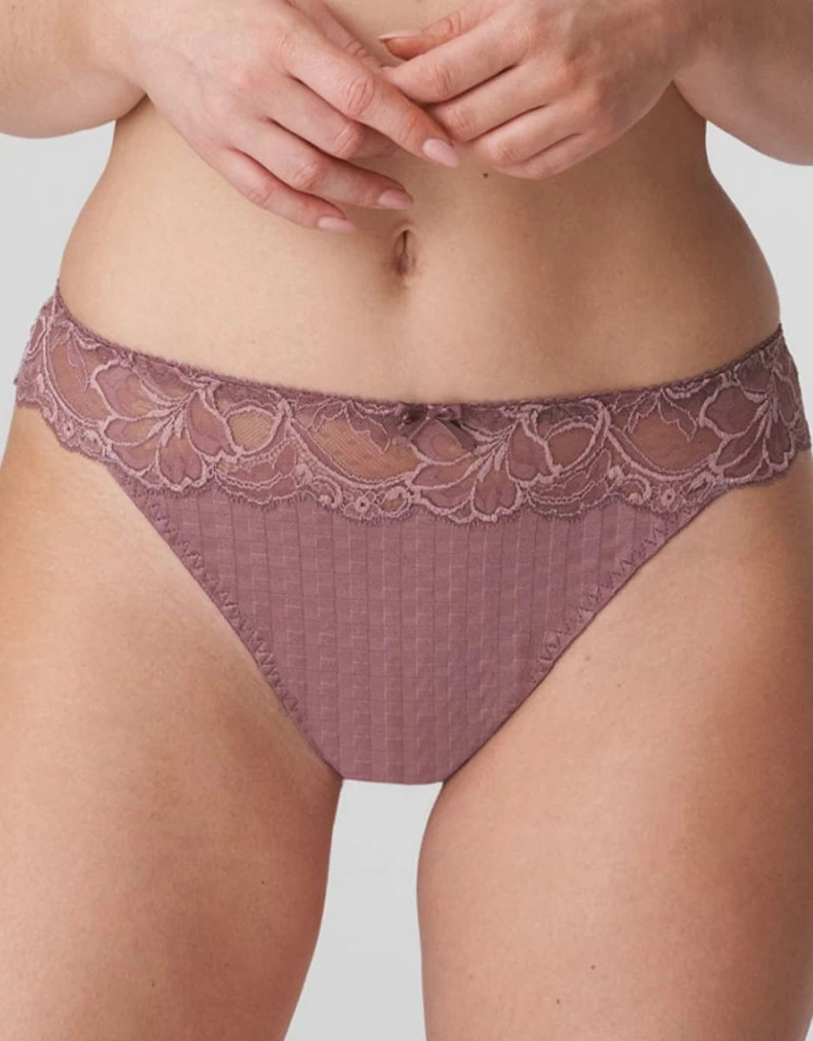 Prima Donna Madison Thong in Satin Taupe - Luxury Women's Underwear