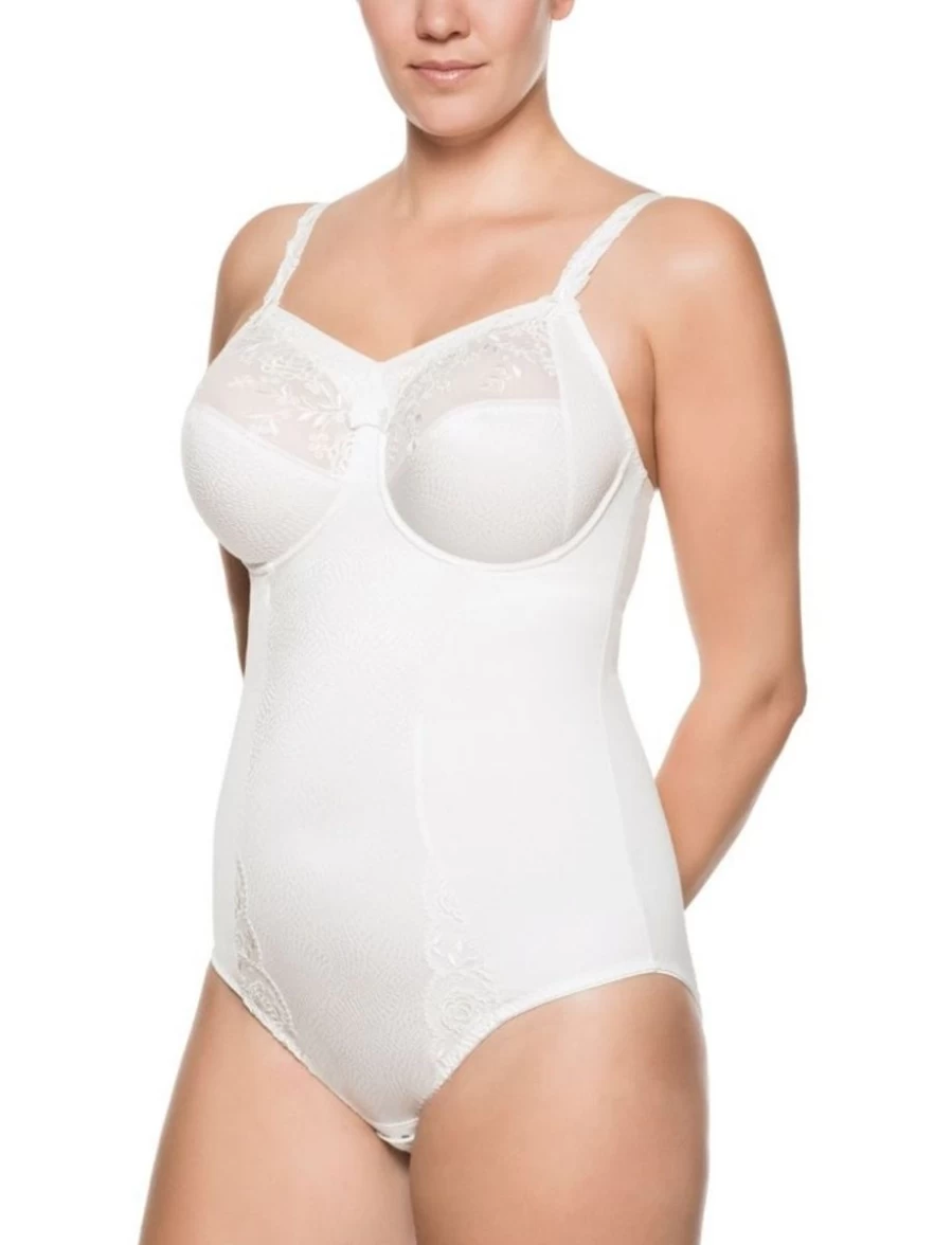 "Ulla Women's Ecru Underwired Bodysuit with Support Panel - Elegant Comfort"