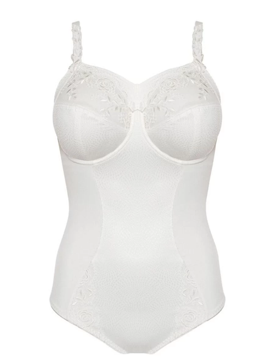 "Ulla Women's Ecru Underwired Bodysuit with Support Panel - Elegant Comfort"