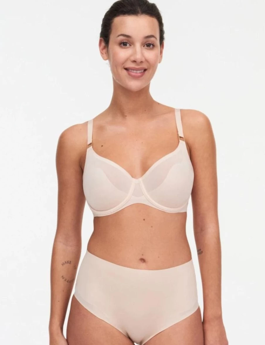 Chantelle Pure Light Moulded Bra in Golden Beige - Comfortable Full Coverage T-Shirt Bra