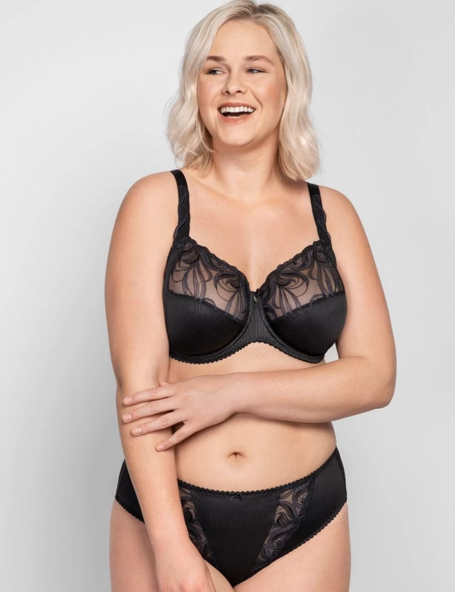 Ulla Carmen Underwire Bra - Black Lace Supportive Full Cup Lingerie