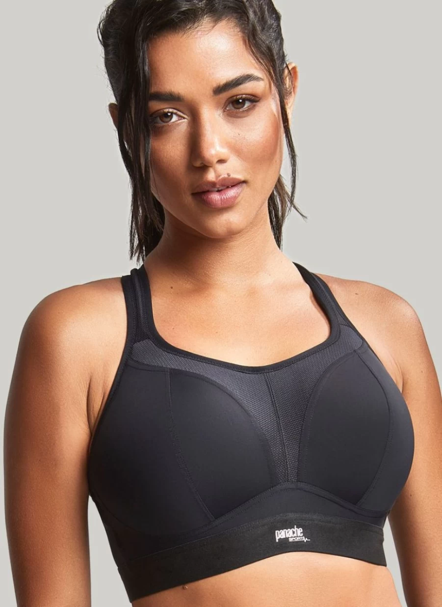 Panache Wireless Sports Bra - High Support Active Bra in Black