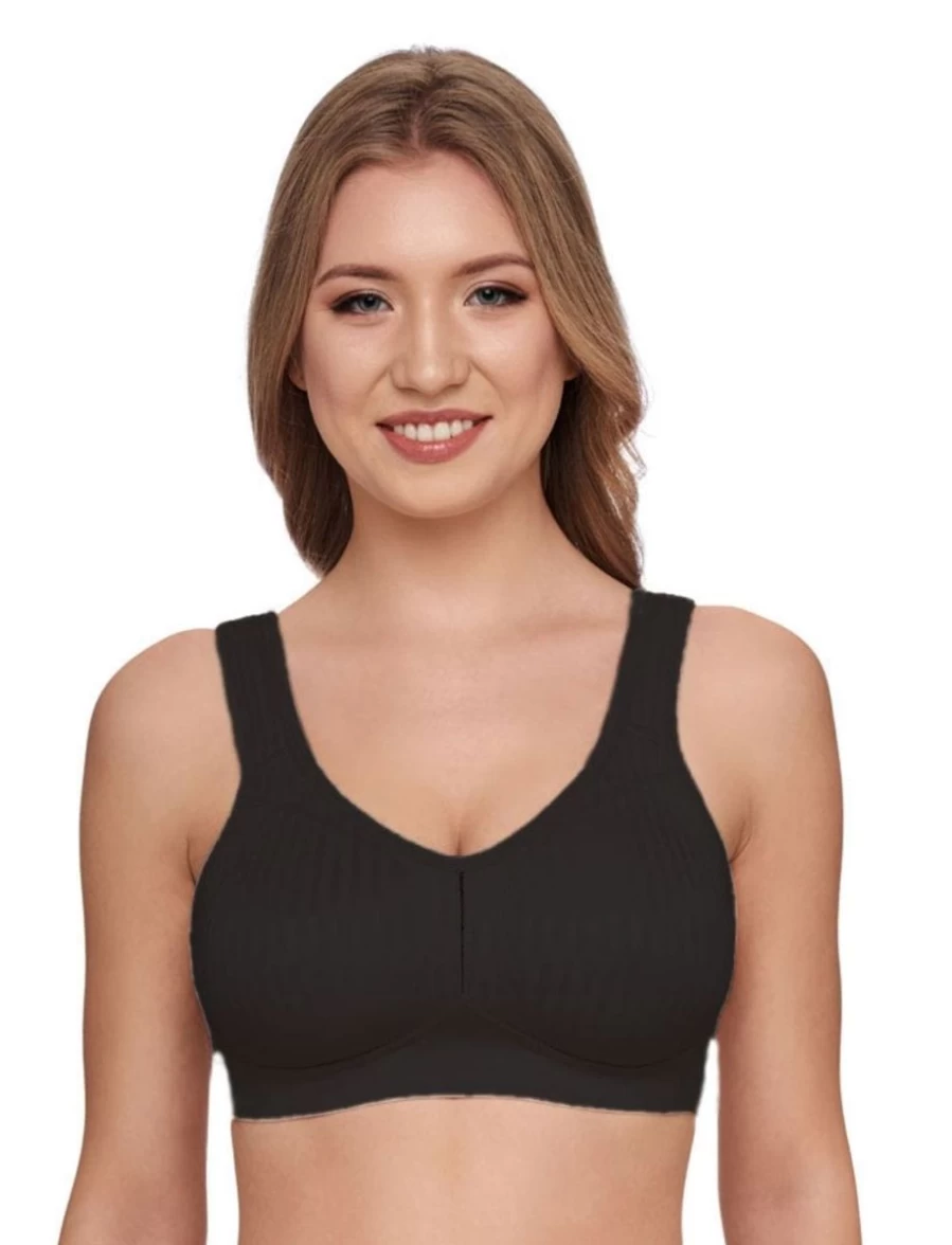 Susa Cremona Wireless Comfort Bra - Black Seamless Support for Women