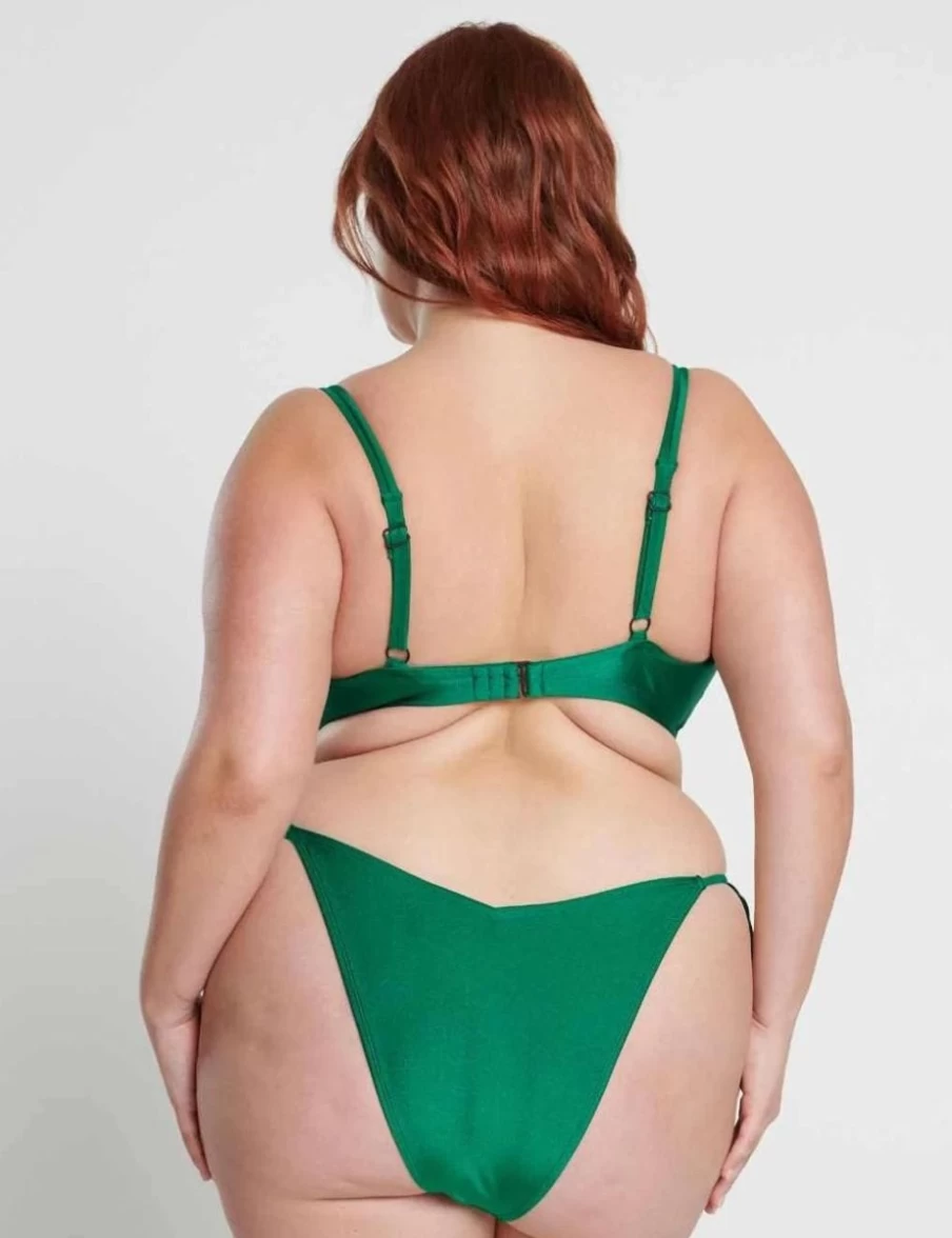 RAQ Emerald Shimmer Balconette Bikini Top - Women's Shiny Swimwear
