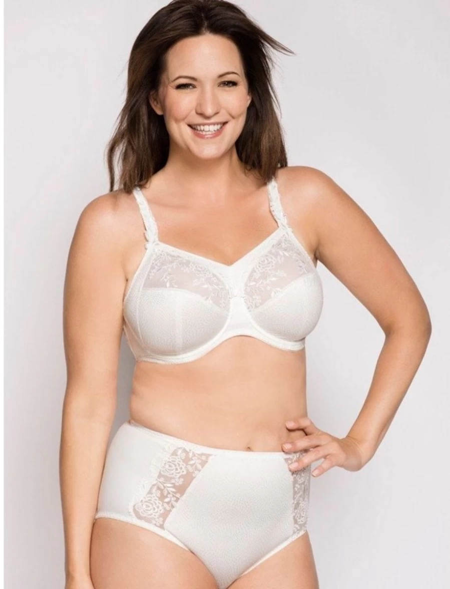 Ulla Ella Underwired Ecru Bra with Support Panel - Comfortable & Stylish