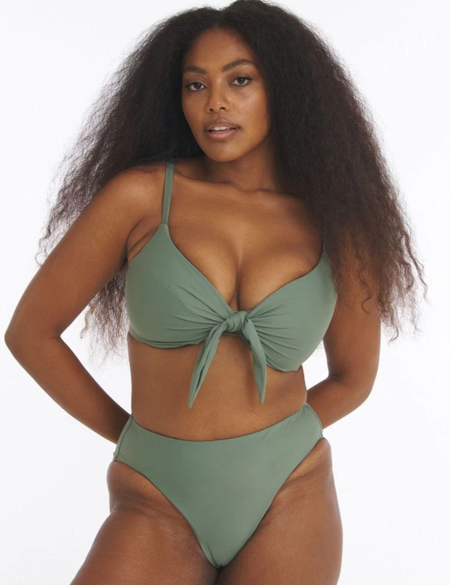 Marvell Lane Emelie Bikini Top in Eucalyptus Green - Women's Swimwear