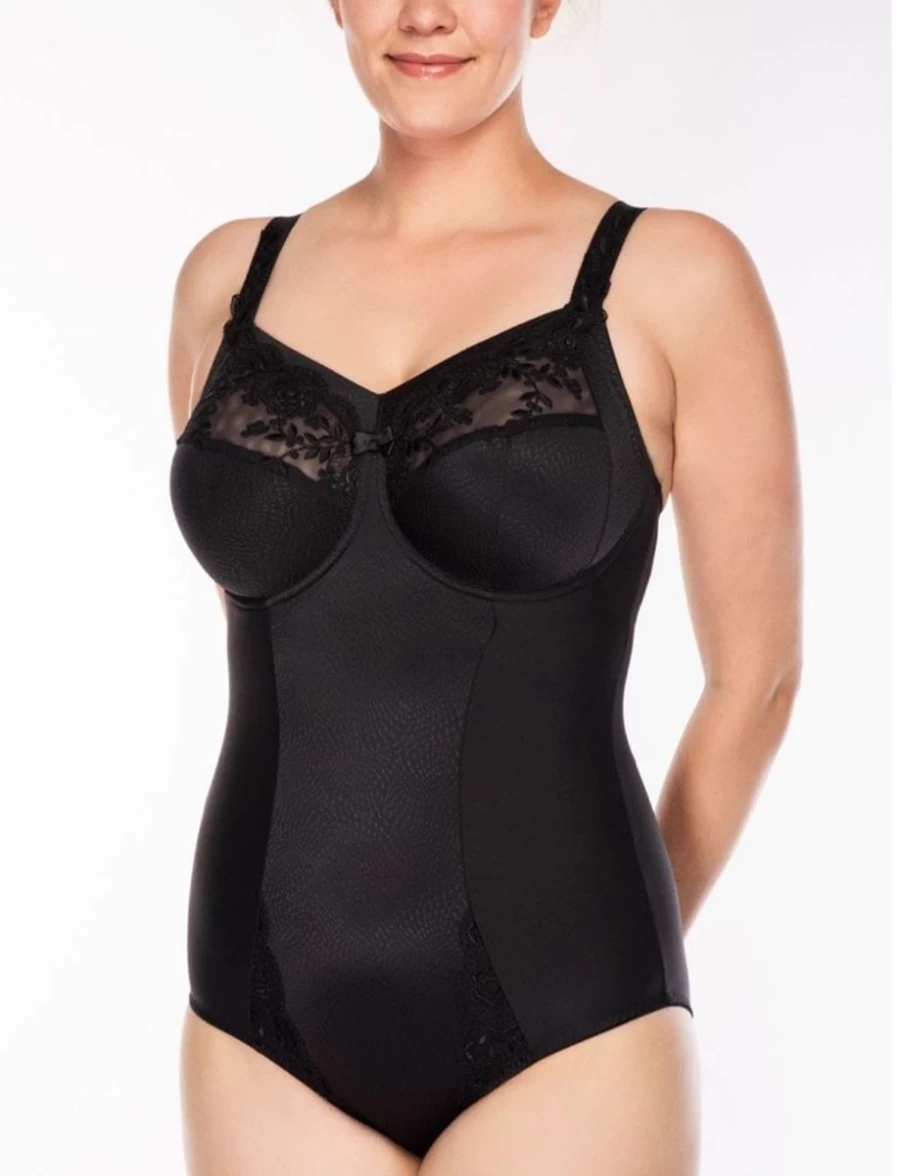 Ulla Ella Underwired Bodysuit with Support Panel - Black Lingerie by Ulla