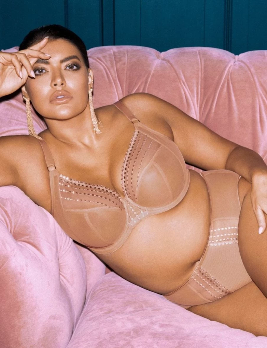 Elomi Matilda UW Plunge Bra in Cafe Au Lait | Full Support Underwire Lingerie