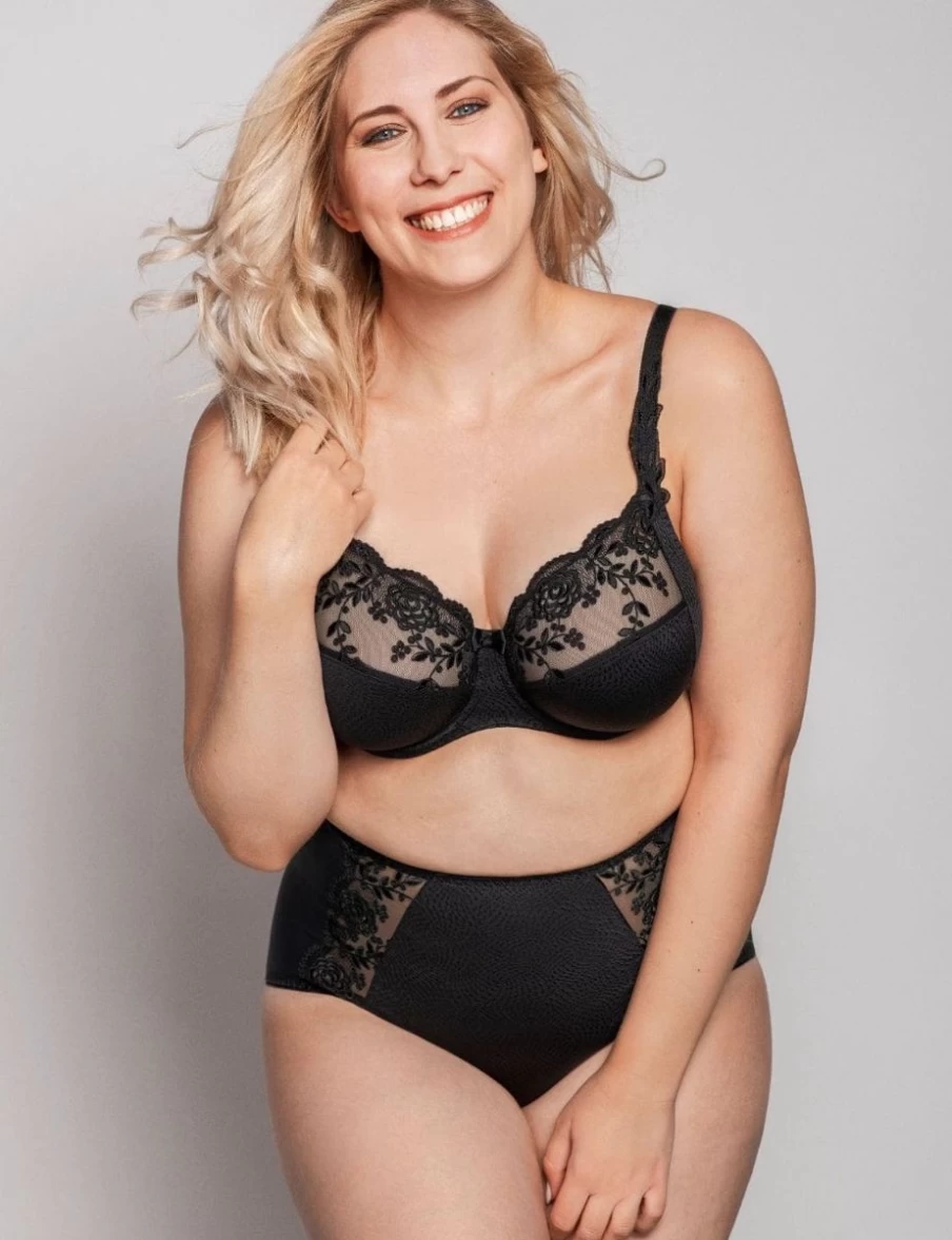 Ulla Ella Underwire Bra - Black Lace Supportive Full Cup Lingerie