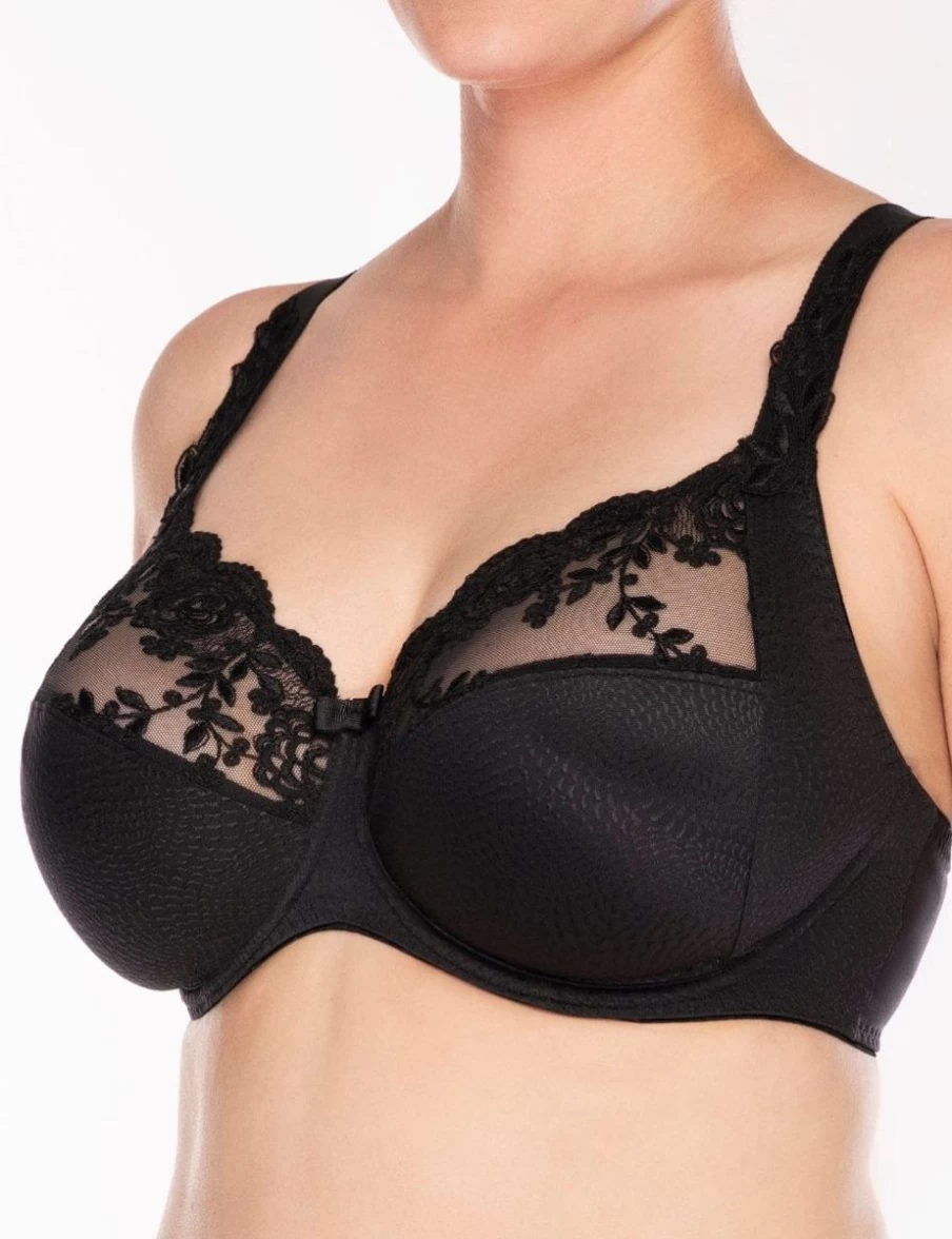 Ulla Ella Underwire Bra - Black Lace Supportive Full Cup Lingerie