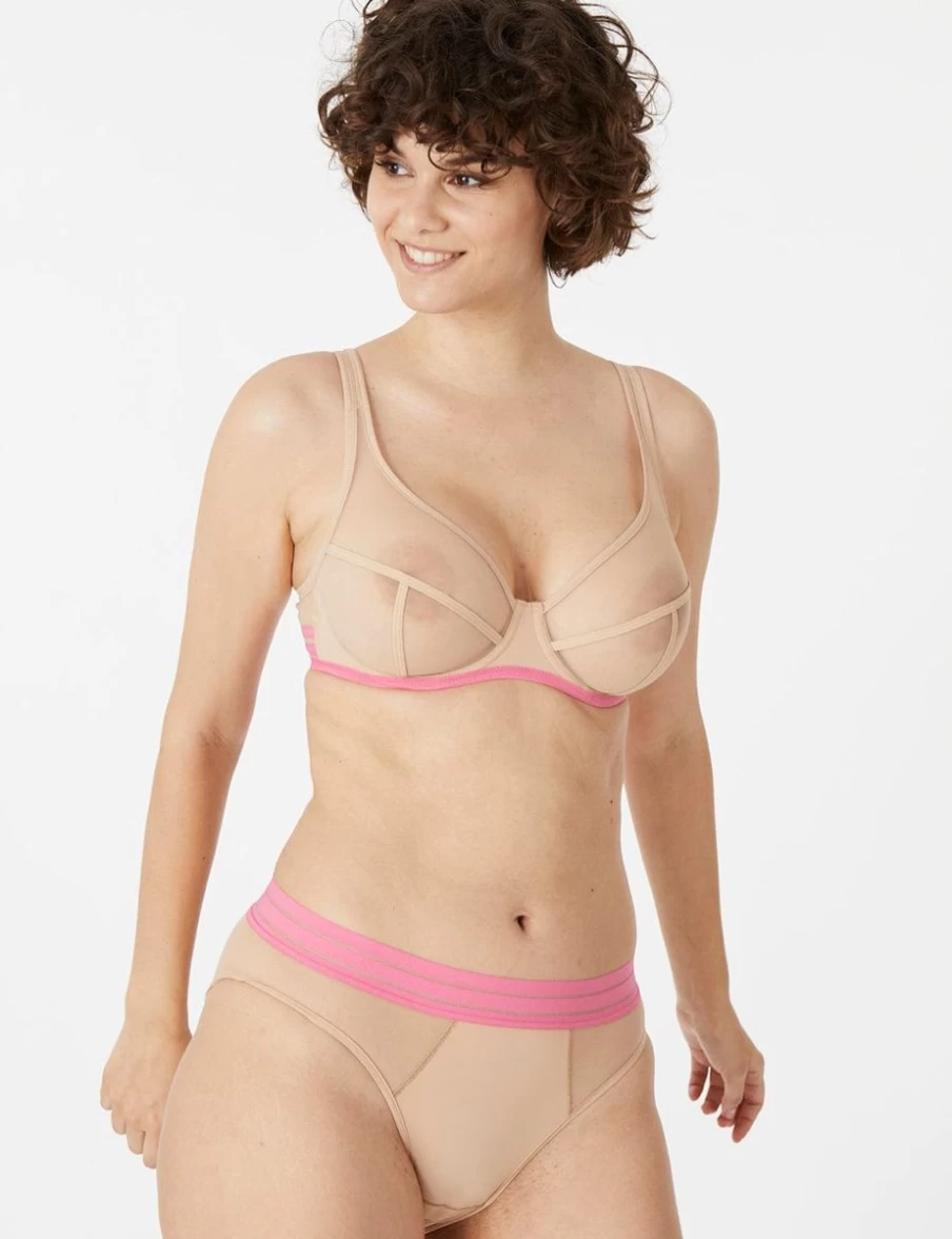 Maison Lejaby Nufit Fluo 3P Underwire Bra in Pink Skin - Comfortable Lingerie for Women