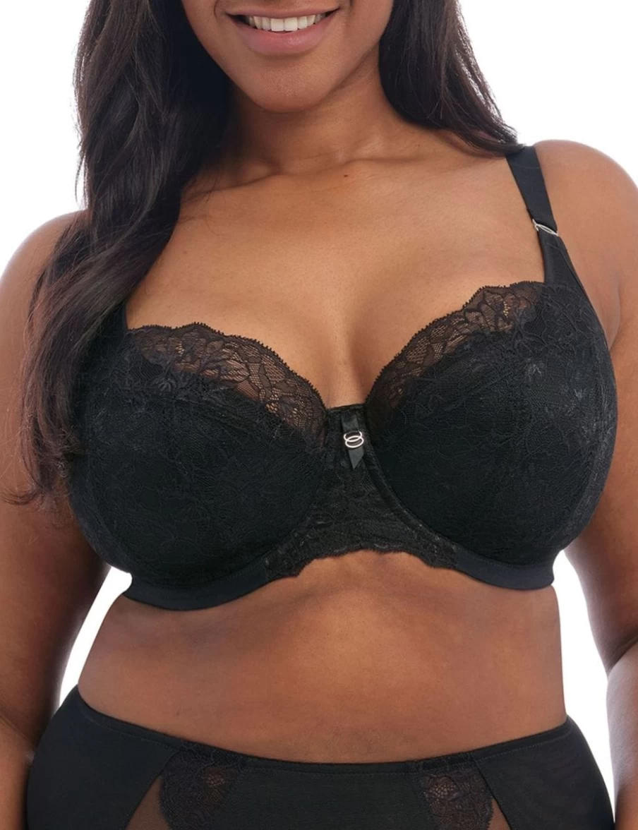 Elomi Brianna UW Padded Half Cup Bra in Black | Supportive Plus Size Lingerie