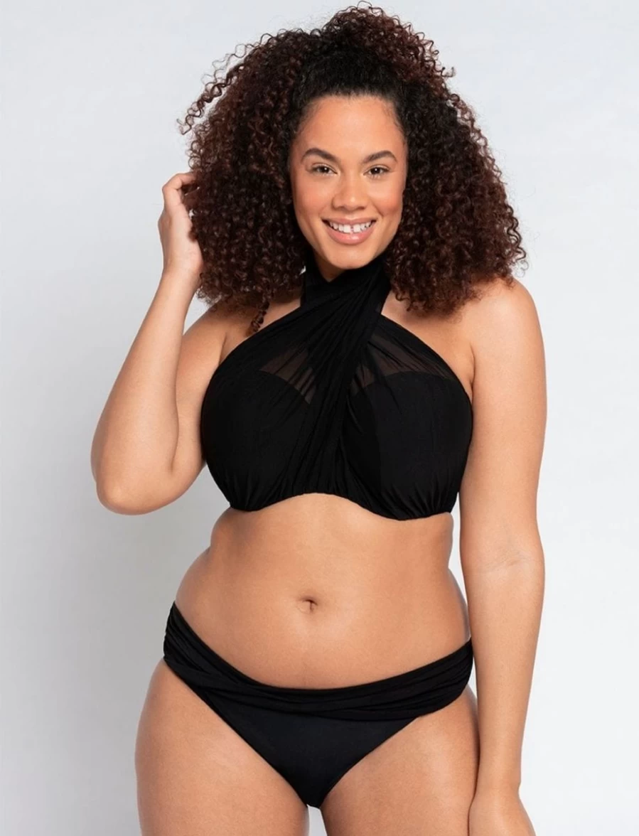 Curvy Kate Wrapsody Bikini Top for Women - Stylish Black Swimwear for Full Coverage