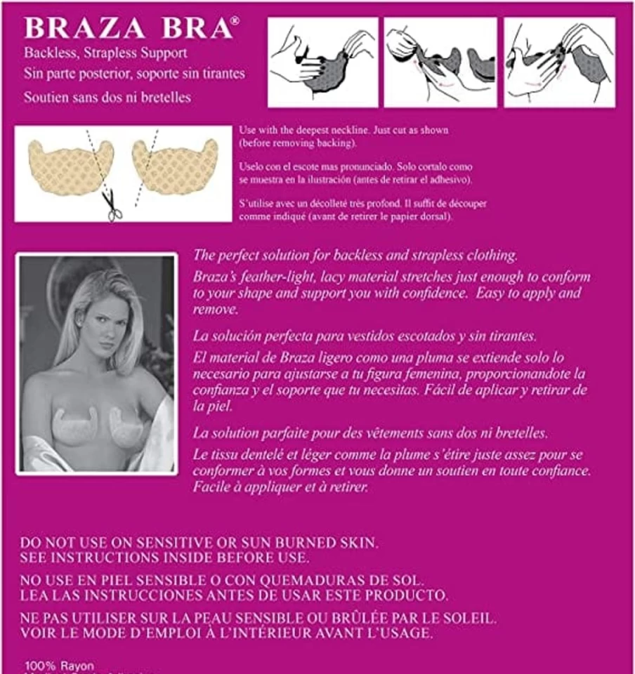 Braza Stick On Bras 5-Pack - Beige Reusable Adhesive Bras for Women