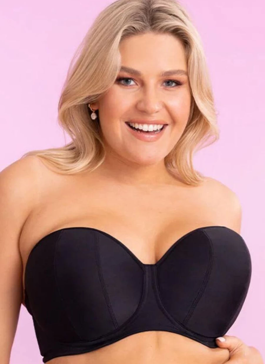 Curvy Kate Luxe Strapless Bra in Jet Black - Full Bust Support, Comfortable & Secure Fit