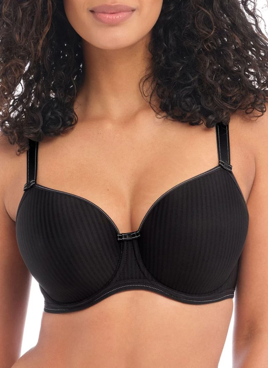 Freya Idol Balcony T-Shirt Bra - Black Lace Underwire Comfort Fit