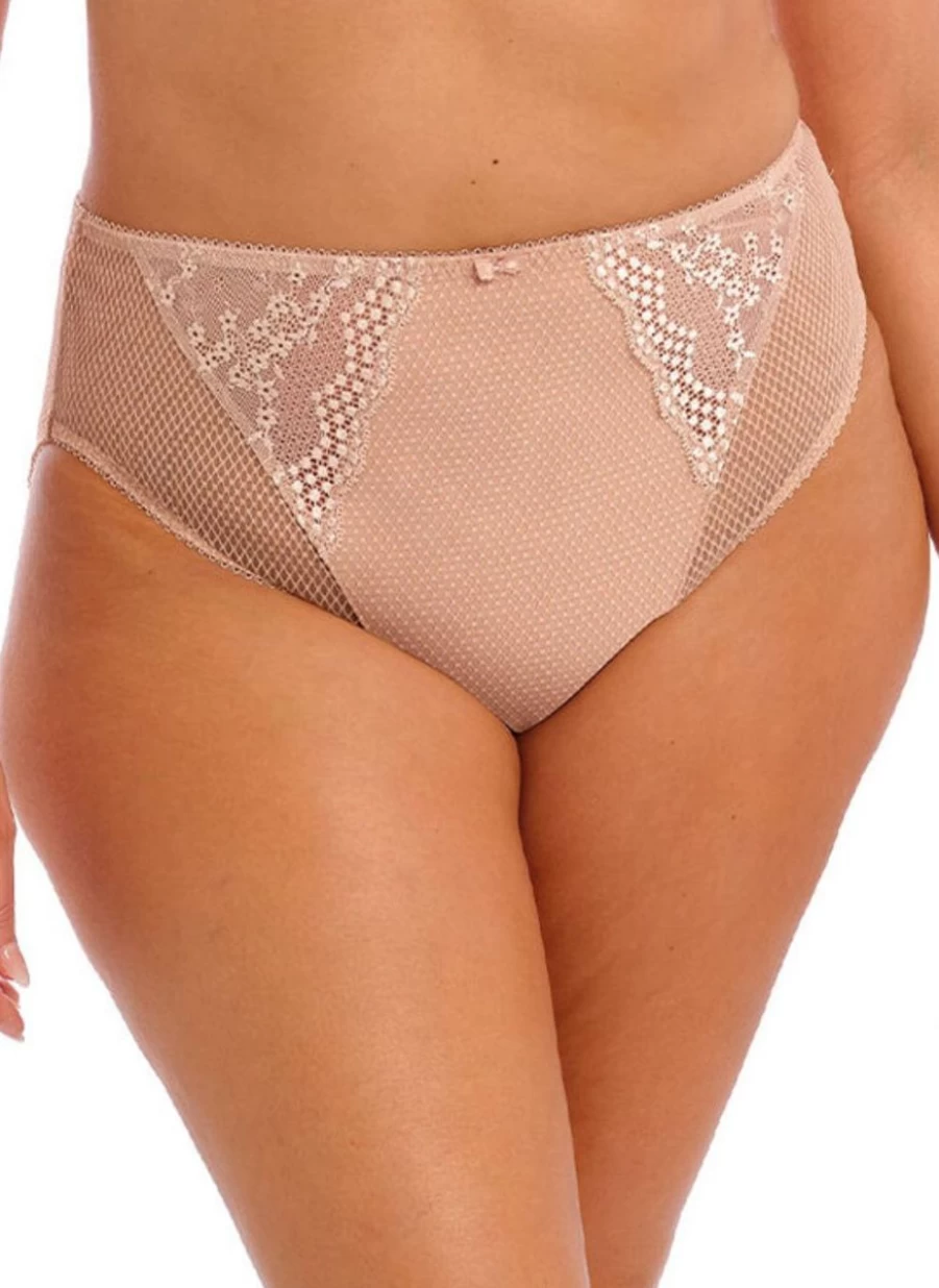 Elomi Charley High Leg Brief in Fawn - Supportive Plus Size Underwear by Elomi