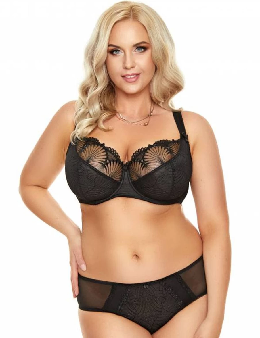 Nessa Selena Soft UW Comfort Bra - Wireless Black Lace Underwear for Women