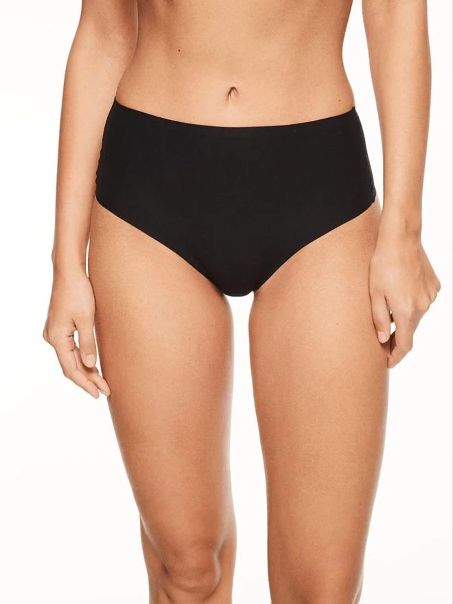 Chantelle High Waist Soft Stretch Thong Panties - Comfortable Black Lingerie for Women