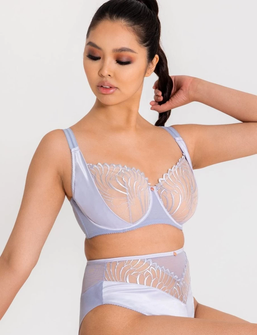 Scantilly Fallen Angel Balcony Bra in Silvery Blue - Lingerie by Scantilly