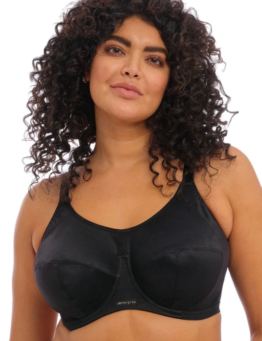 Elomi Energise Multiway Sports Bra - High Support Wireless Active Bra for Women in Black