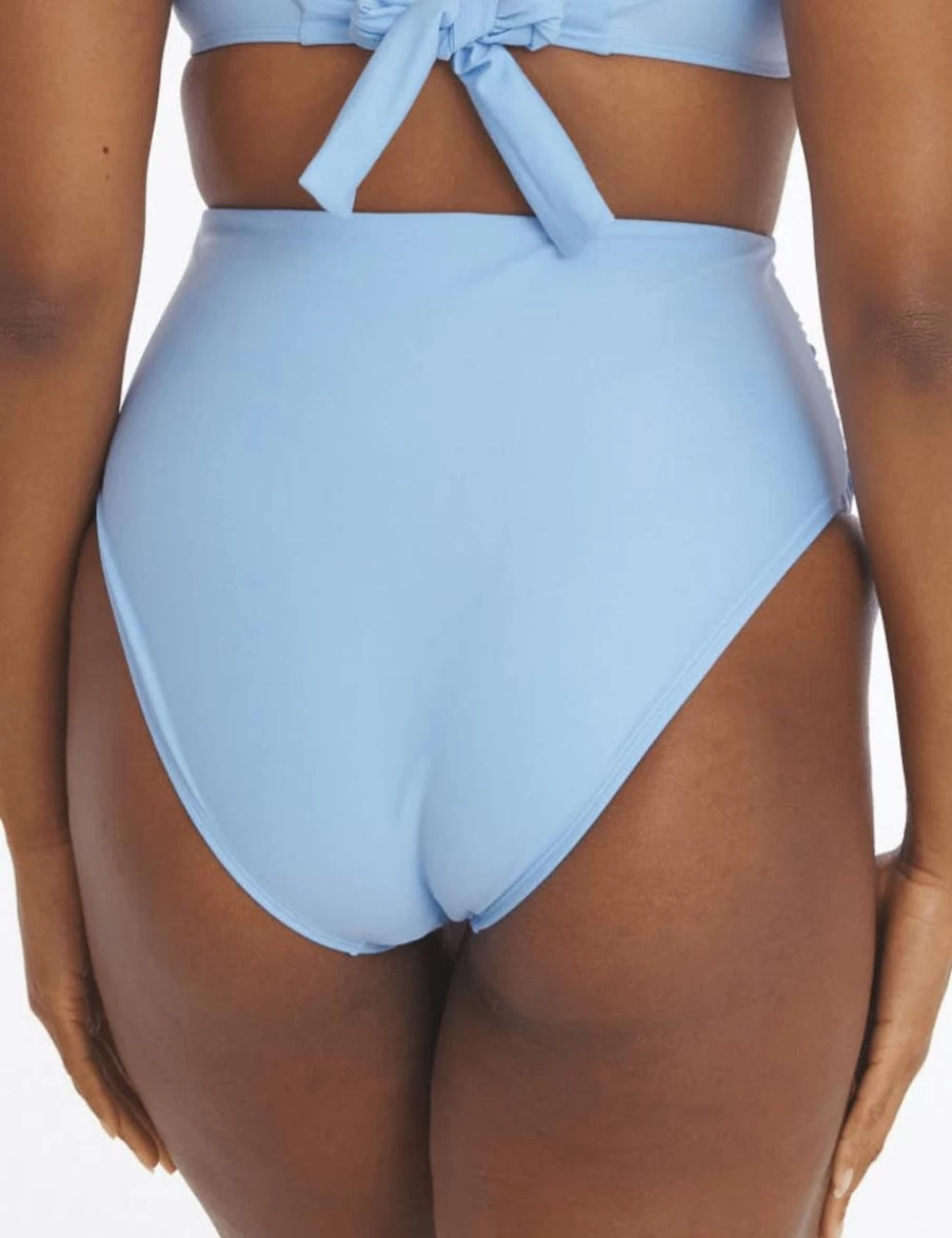 Marvell Lane Zoe High Waist Briefs for Women - Soft Powder Blue Cotton Underwear