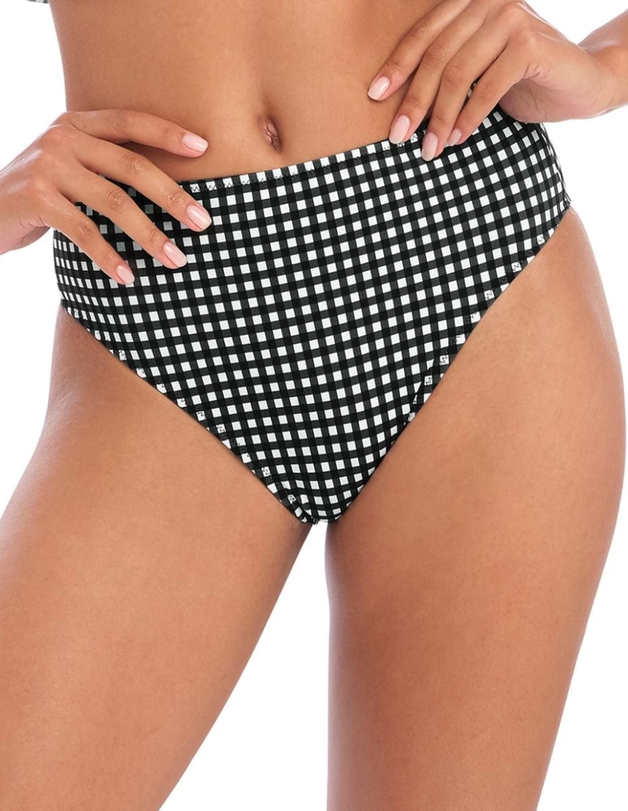 Freya High Waist Brief - Monochrome Check In Style - Comfortable & Stylish Underwear