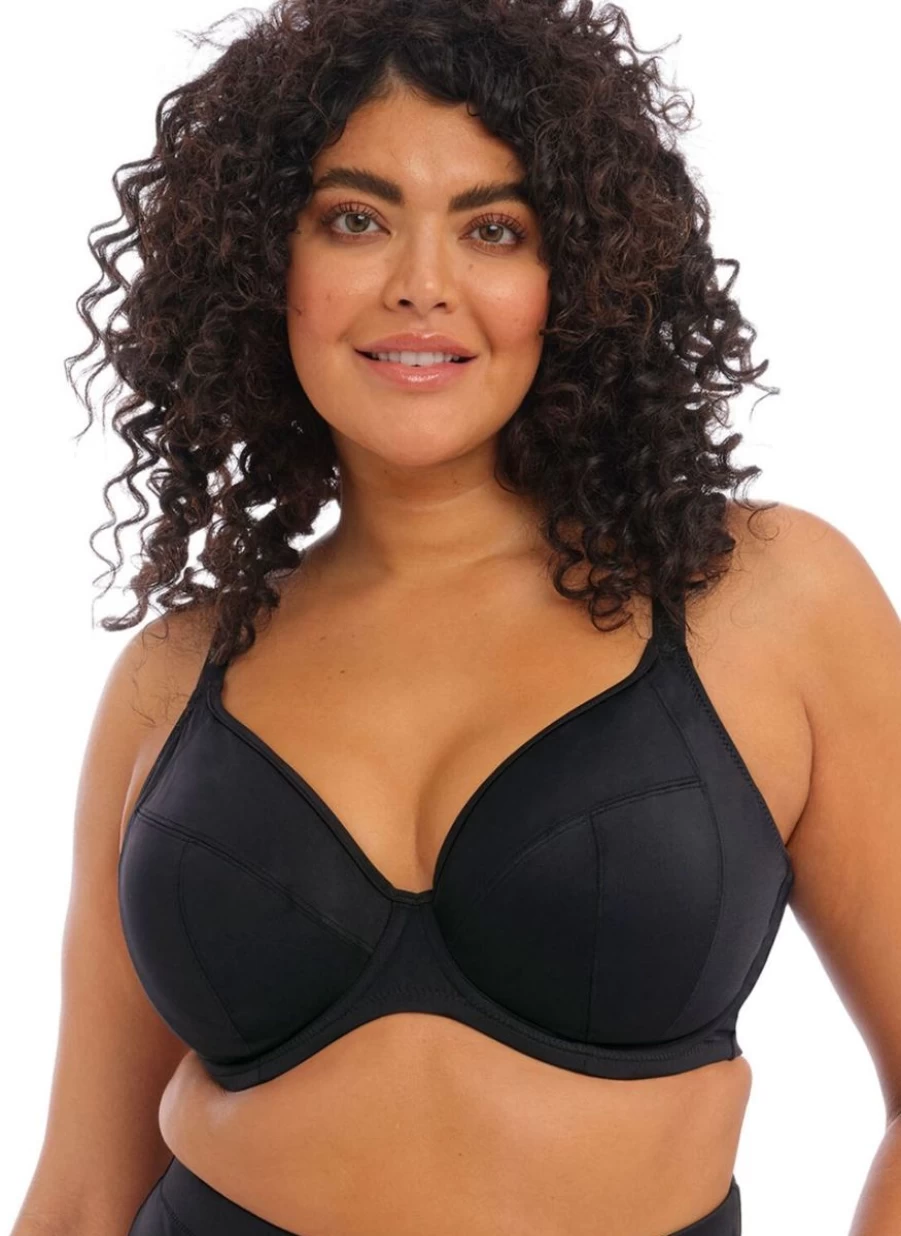 Elomi Plunge Bikini Top - Essential Black Underwire Bra for Women