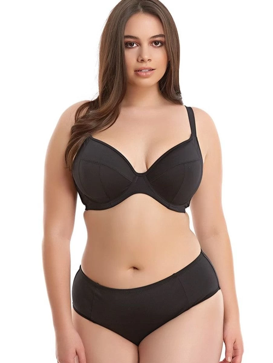 Elomi Plunge Bikini Top - Essential Black Underwire Bra for Women