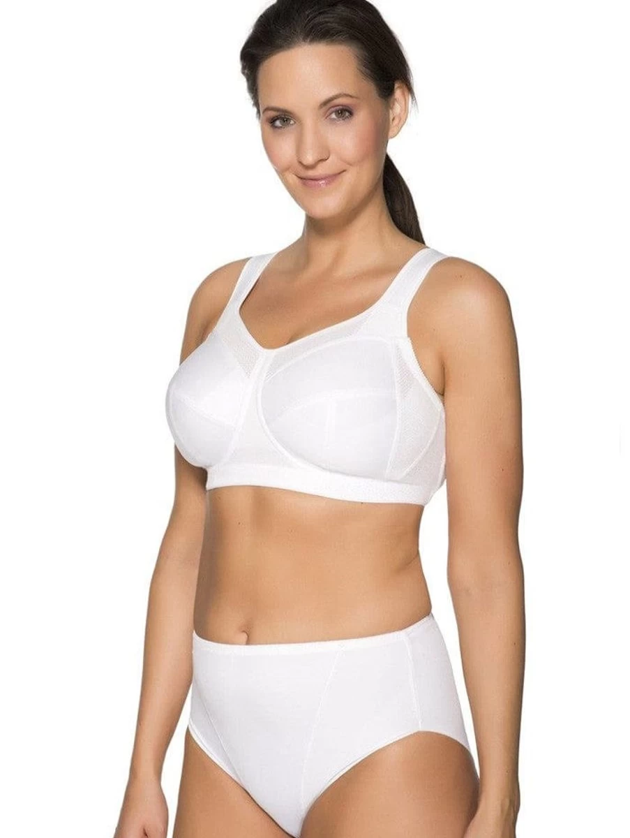 Ulla Kate Wireless Sports Bra for Women - Comfortable Yoga Bralette in White