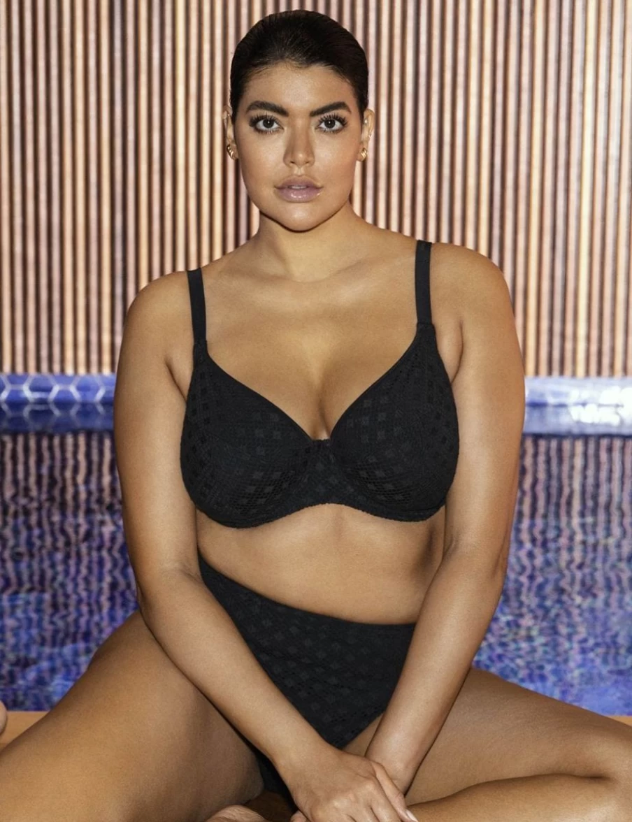 Elomi Bazaruto Underwire Plunge Bikini Top - Black Lingerie for Women
