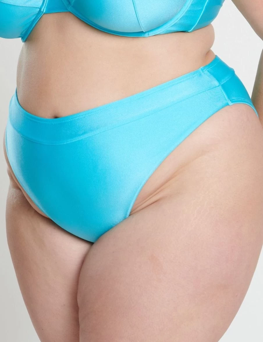 RAQ High Waist High Leg Brief - Shimmering Aqua Color for Women